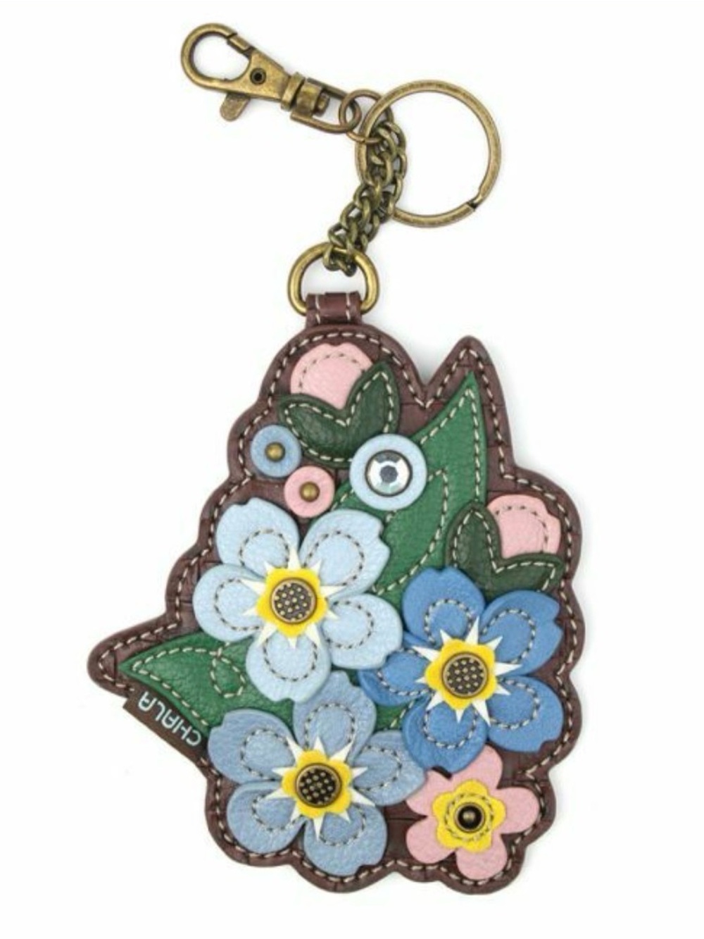 Chala Floral Boutique Appliqué Key Fob Coin Purse EUC